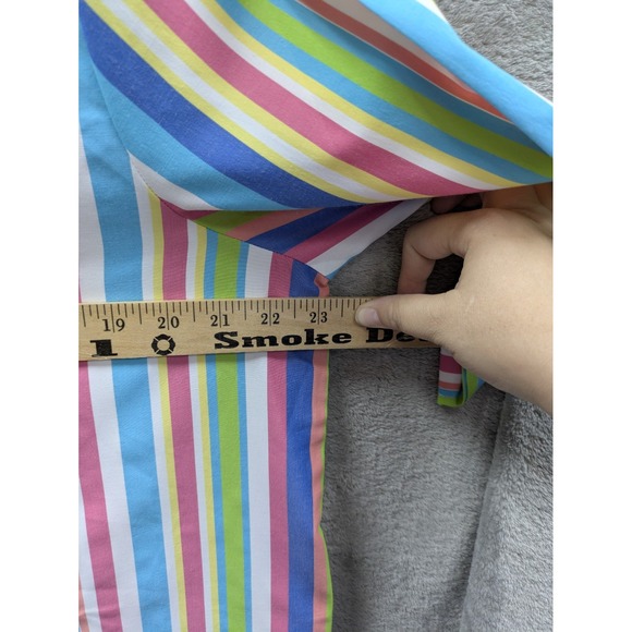 Striped Button Up Shirt Women's Large Estimated Vibrant Colorful - Picture 3 of 7